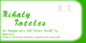 mihaly koteles business card